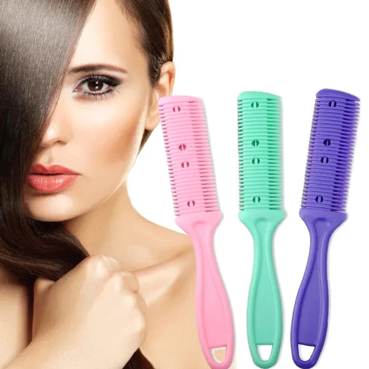 3 Peças de Ferramentas para Cabelo Faca Dupla Pente Aparador de Franja Dispositivo de Afinar Cortador de Cabelo, Entrega de Cor Aleatória, 10 Peças Entrega de Cor Aleatória