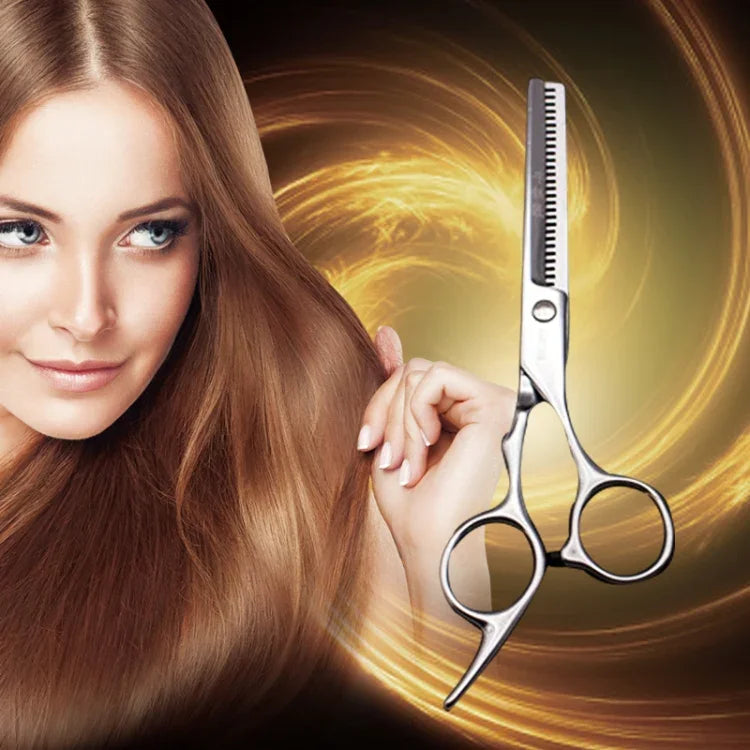 Tesouras de Cabeleireiro Duráveis e Afiadas para Cortar Cabelo e Tesoura de Afinar Dentes para Barbeiro (Tesoura de Afinar Prateada), Tesoura de Afinar