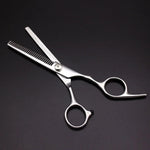 Tesouras de Cabeleireiro Duráveis e Afiadas para Cortar Cabelo e Tesoura de Afinar Dentes para Barbeiro (Tesoura de Afinar Prateada), Tesoura de Afinar
