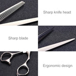 Tesouras de Cabeleireiro Duráveis e Afiadas para Cortar Cabelo e Tesoura de Afinar Dentes para Barbeiro (Tesoura de Afinar Prateada), Tesoura de Afinar