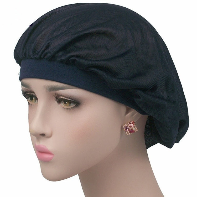 Touca de Noite de Coco Touca para Ar Condicionado Touca para Cabelo Comprido Banda Larga Touca de Cetim