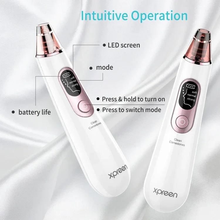 Xpreen Dispositivo Facial de Beleza Recarregável para Limpeza de Poros com Ecrã LED e 4 Sondas, XPRE111