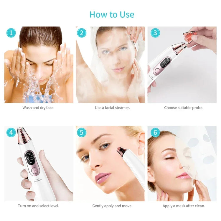 Xpreen Dispositivo Facial de Beleza Recarregável para Limpeza de Poros com Ecrã LED e 4 Sondas, XPRE111