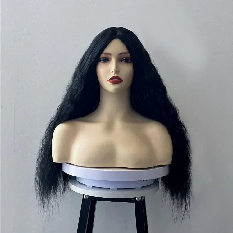 Peruca de Cabelos Longos e Caracóis com Penteado de Milho para Mulheres