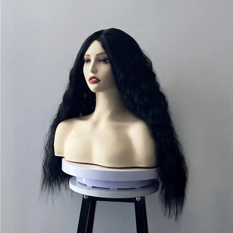 Peruca de Cabelos Longos e Caracóis com Penteado de Milho para Mulheres