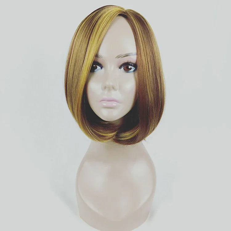 Peruca Corte Bob para Mulheres (Linho Dourado)