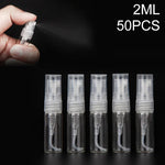 50 Peças Frasco de Perfume Frasco de Spray Frasco Vazio, Capacidade: 2ML (Transparente), 2ML (Transparente)