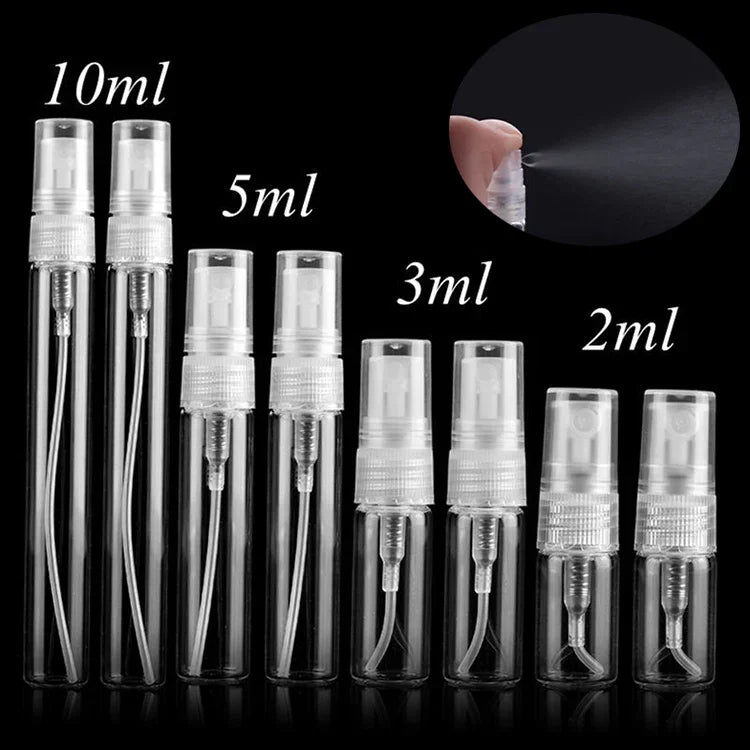 50 Peças Frasco de Perfume Frasco de Spray Frasco Vazio, Capacidade: 2ML (Transparente), 2ML (Transparente)