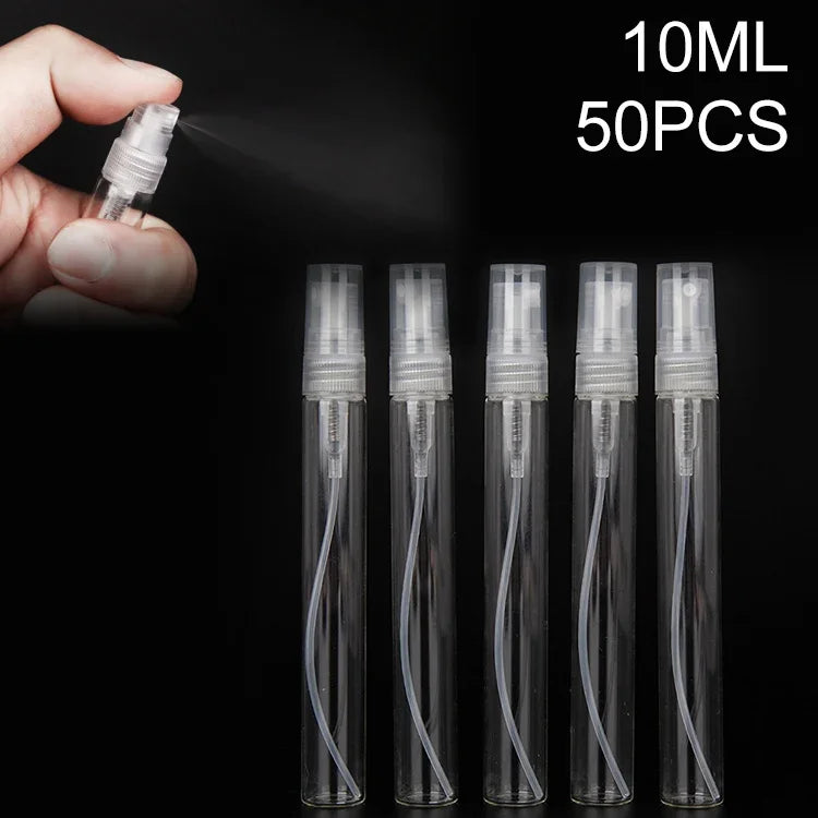 50 Peças Frasco de Perfume Frasco de Spray Frasco Vazio, Capacidade: 10ML (Transparente), 10ML (Transparente)