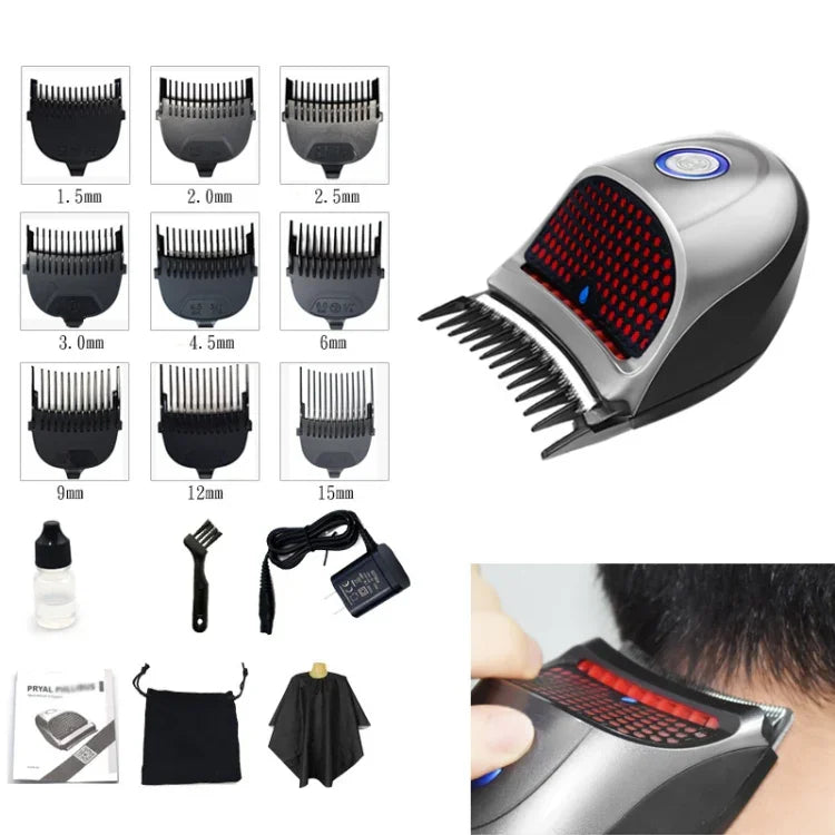 Aparador de Barba Elétrico para Homem HJ-2018 com Máquina de Cortar Cabelo, Pano Wai + Esponja, Versão Standard, Plugue CN, com Pano Wai + Esponja