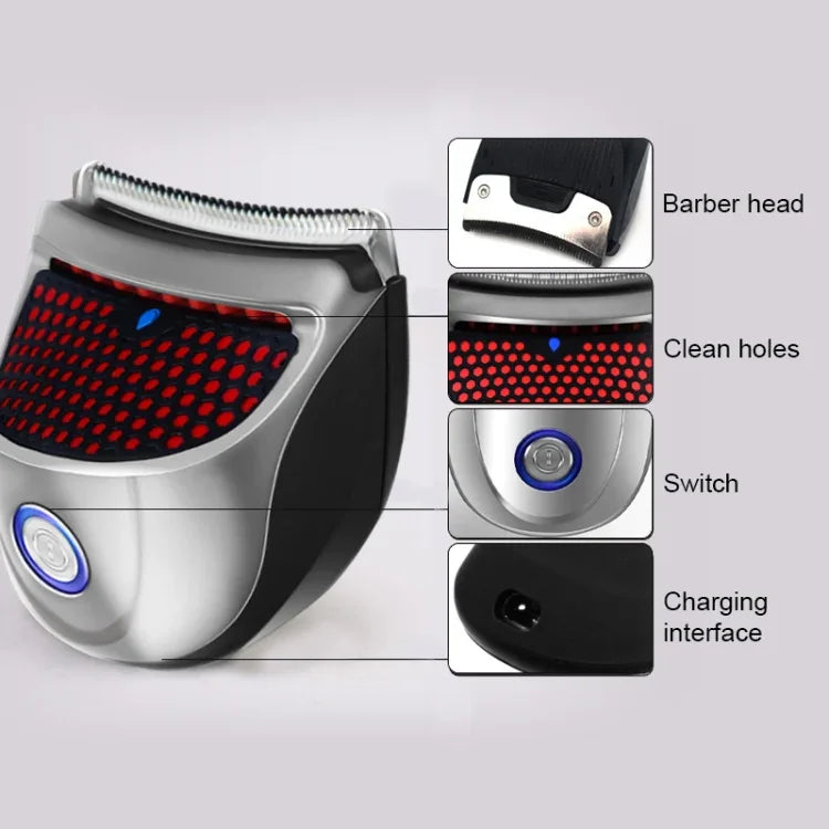 Aparador de Barba Elétrico para Homem HJ-2018 com Máquina de Cortar Cabelo, Pano Wai + Esponja, Versão Standard, Plugue CN, com Pano Wai + Esponja