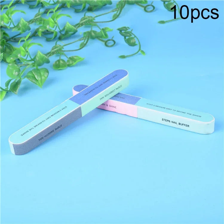 10pcs Lima de Unhas Polidora de Sete Lados para Unhas das Mãos e Pés, 1 PCS de Sete Lados