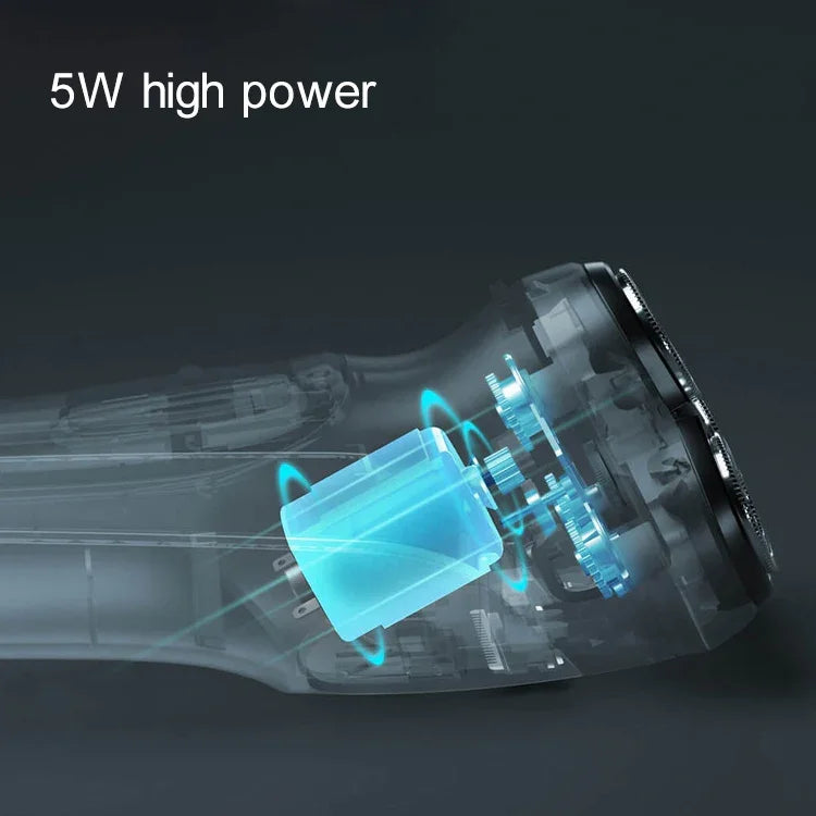 Original Xiaomi ENCHEN Water Proof Triple Rotary Double Ring Blade Shaving Head Electric Rechargeable Shaver For Men, Electric Shaver