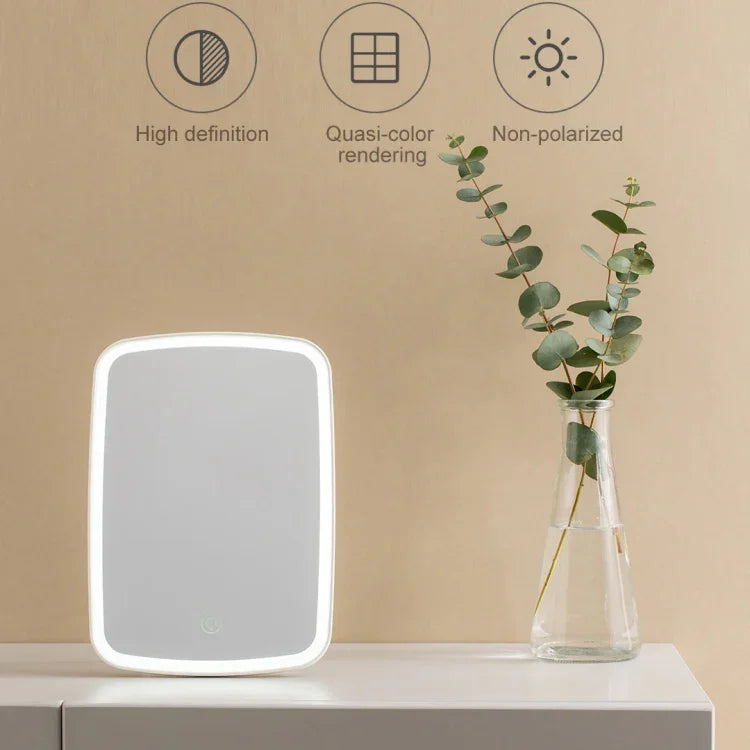 Espelho Cosmético LED de Secretária Quadrado de um Lado Original Xiaomi Youpin jordan&judy, Estilo de Cor Única