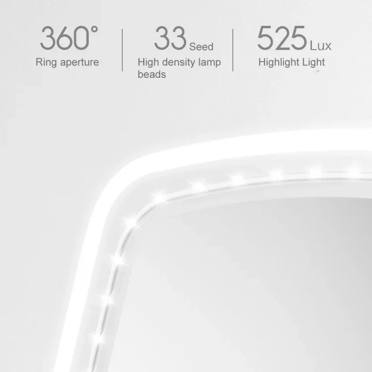 Espelho Cosmético LED de Secretária Quadrado de um Lado Original Xiaomi Youpin jordan&judy, Estilo de Cor Única