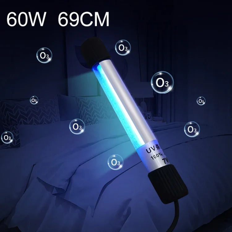 Barra de Luz de Desinfeção Portátil com Luz Ultravioleta de Ozono Forte de 60W e 69cm, Plugue CN, 60W 69cm