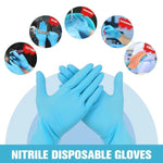 100 PCS Luvas Descartáveis Azuis de Butironitrilo para Tarefas Domésticas, Tamanho: M, Adequado para Largura da Palma: 8cm-9cm, Tamanho: M