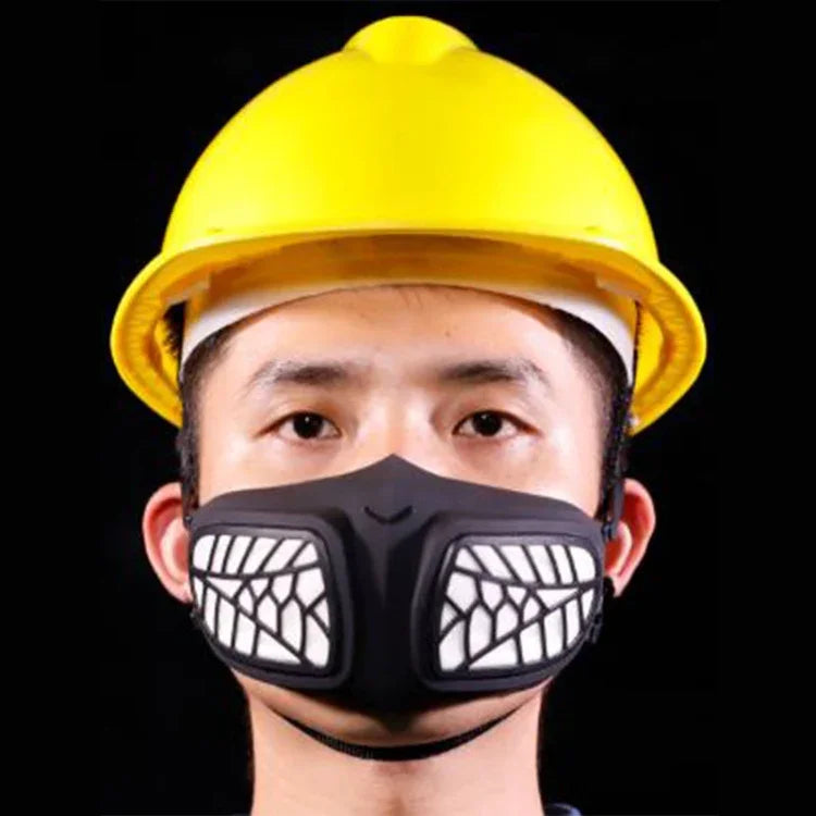 Máscara Respiratória de Silicone Protetora Reutilizável PM2.5 KN95 com Filtro Substituível, Máscara Facial Antivirus Anti-embaçamento, Reutilizável PM2.5 KN95