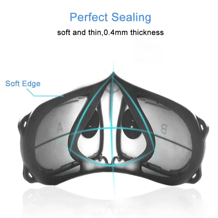 Máscara Respiratória de Silicone Protetora Reutilizável PM2.5 KN95 com Filtro Substituível, Máscara Facial Antivirus Anti-embaçamento, Reutilizável PM2.5 KN95