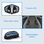 Máscara Respiratória de Silicone Protetora Reutilizável PM2.5 KN95 com Filtro Substituível, Máscara Facial Antivirus Anti-embaçamento, Reutilizável PM2.5 KN95