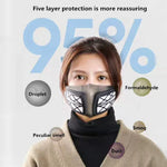 Máscara Respiratória de Silicone Protetora Reutilizável PM2.5 KN95 com Filtro Substituível, Máscara Facial Antivirus Anti-embaçamento, Reutilizável PM2.5 KN95