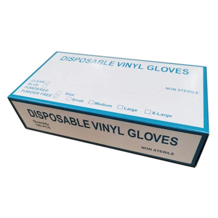 100 PCS Luvas Descartáveis de Exame em PVC Transparentes para Uso Doméstico, Luvas Protetoras Táteis, Tamanho: L, 100 PCS L