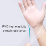 100 PCS Luvas Descartáveis de Exame em PVC Transparentes para Uso Doméstico, Luvas Protetoras Táteis, Tamanho: L, 100 PCS L