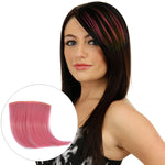 Extensão de Cabelo Invisível Sem Costura com Gradiente de Cor Peça de Peruca de Cabelo Liso Peça de Franja Colorida