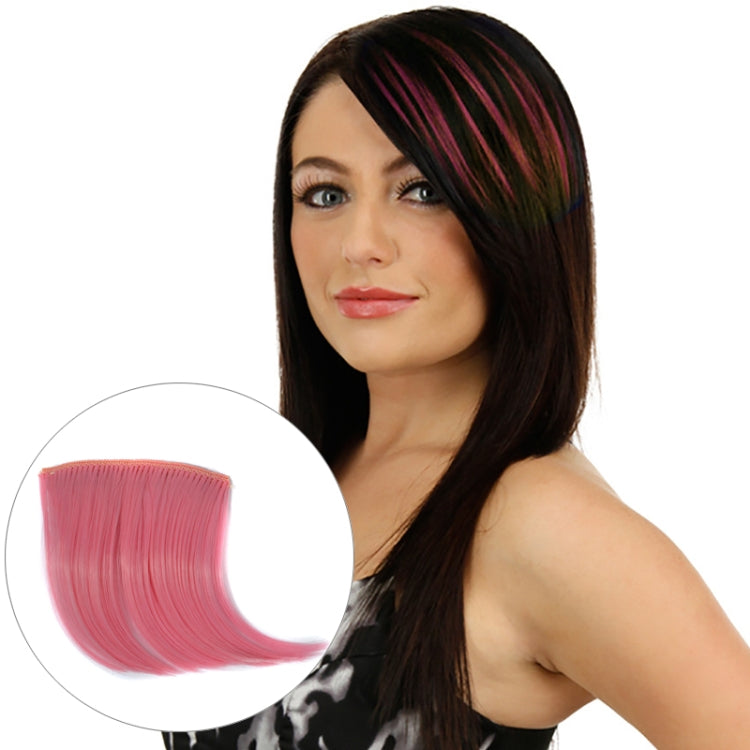 Extensão de Cabelo Invisível Sem Costura com Gradiente de Cor Peça de Peruca de Cabelo Liso Peça de Franja Colorida