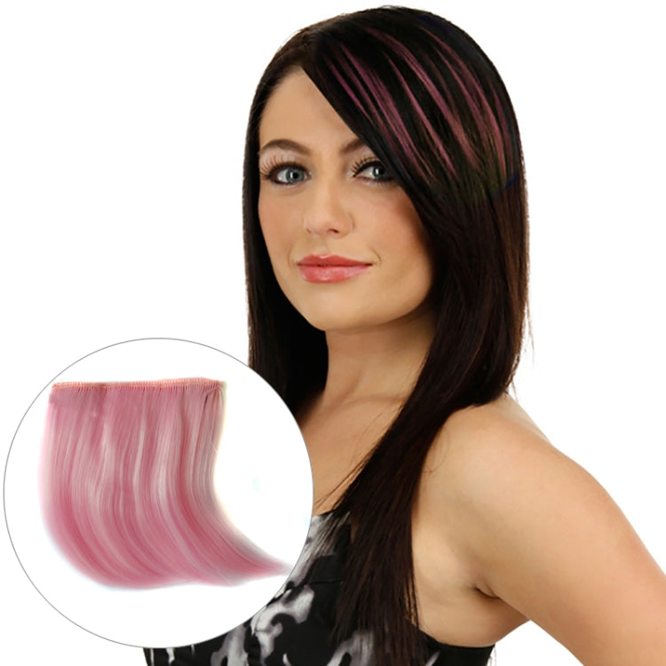 Extensão de Cabelo Invisível Sem Costura com Gradiente de Cor Peça de Peruca de Cabelo Liso Peça de Franja Colorida