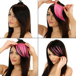 Extensão de Cabelo Invisível Sem Costura com Gradiente de Cor Peça de Peruca de Cabelo Liso Peça de Franja Colorida