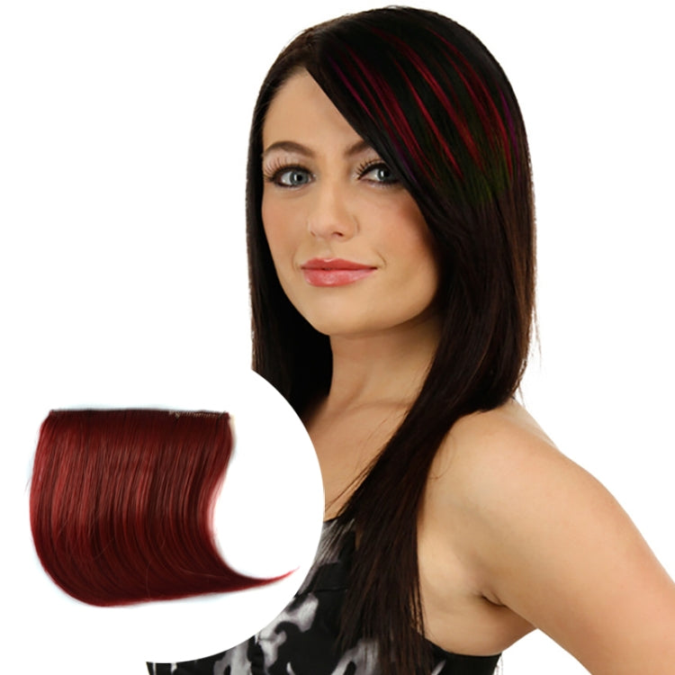 Extensão de Cabelo Invisível Sem Costura com Gradiente de Cor Peça de Peruca de Cabelo Liso Peça de Franja Colorida