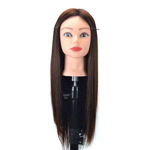 Cabeça de Manequim para Prática de Trança de Cabelo com Disco, Modelo para Estilização e Corte de Peruca, Castanho, Preto, Marrom, Bege
