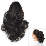 Peruca de Rabo de Cavalo com Cabelo Curto Natural Cacheado e Presilha de Flor de Pera