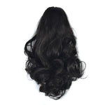 Peruca de Rabo de Cavalo com Cabelo Curto Natural Cacheado e Presilha de Flor de Pera