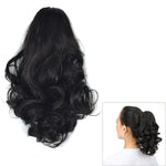 Peruca de Rabo de Cavalo com Cabelo Curto Natural Cacheado e Presilha de Flor de Pera