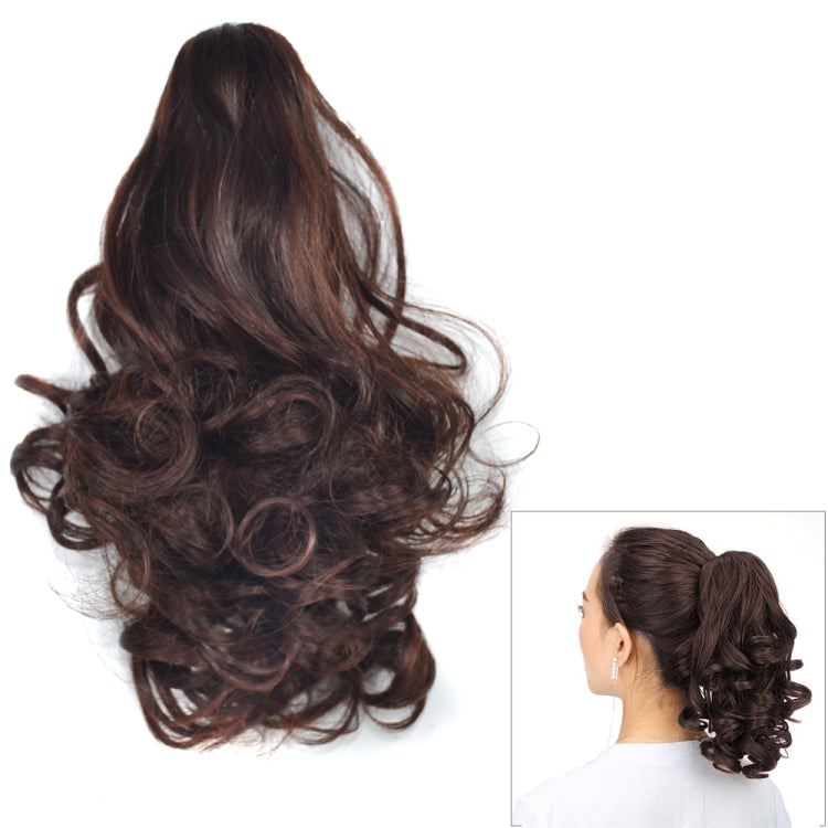 Peruca de Rabo de Cavalo com Cabelo Curto Natural Cacheado e Presilha de Flor de Pera