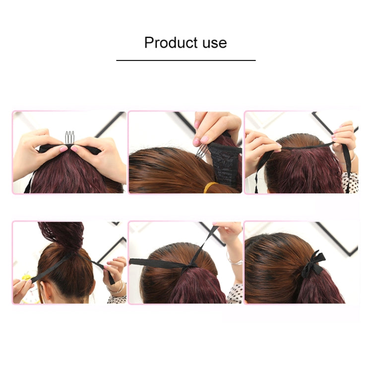 Peruca Natural de Cabelo Longo e Liso com Rabo-de-Cavalo Estilo Bandagem para Mulheres, Comprimento: 45cm, 45cm