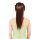 Peruca Natural de Cabelo Longo e Liso com Rabo-de-Cavalo Estilo Bandagem para Mulheres, Comprimento: 45cm, 45cm