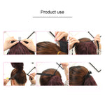 Peruca Natural de Cabelo Longo e Liso com Rabo-de-Cavalo Estilo Bandagem para Mulheres, Comprimento: 60cm, 60cm