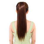 Peruca Natural de Cabelo Longo e Liso com Rabo-de-Cavalo Estilo Bandagem para Mulheres, Comprimento: 60cm, 60cm