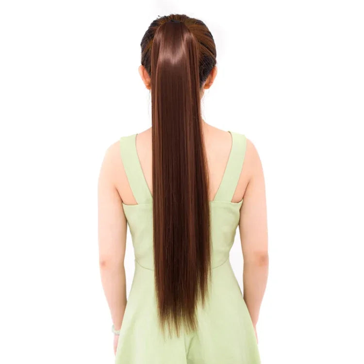 Natural Long Straight Hair Ponytail Bandage-style Wig Ponytail for Women，Length: 75cm, 75cm