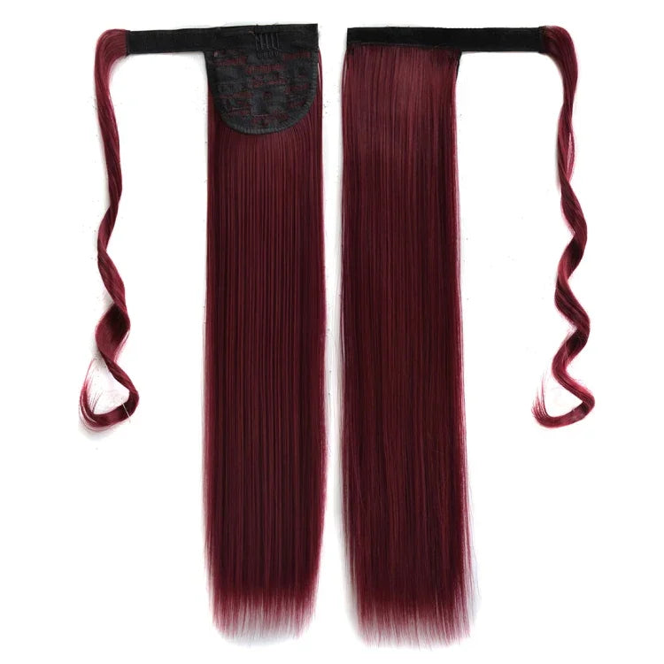 118# Invisible Seamless Bandage-style  Wig Long Straight Hair Wig Ponytail, 118#