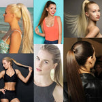 1B# Invisible Seamless Bandage-style  Wig Long Straight Hair Wig Ponytail, 1B#