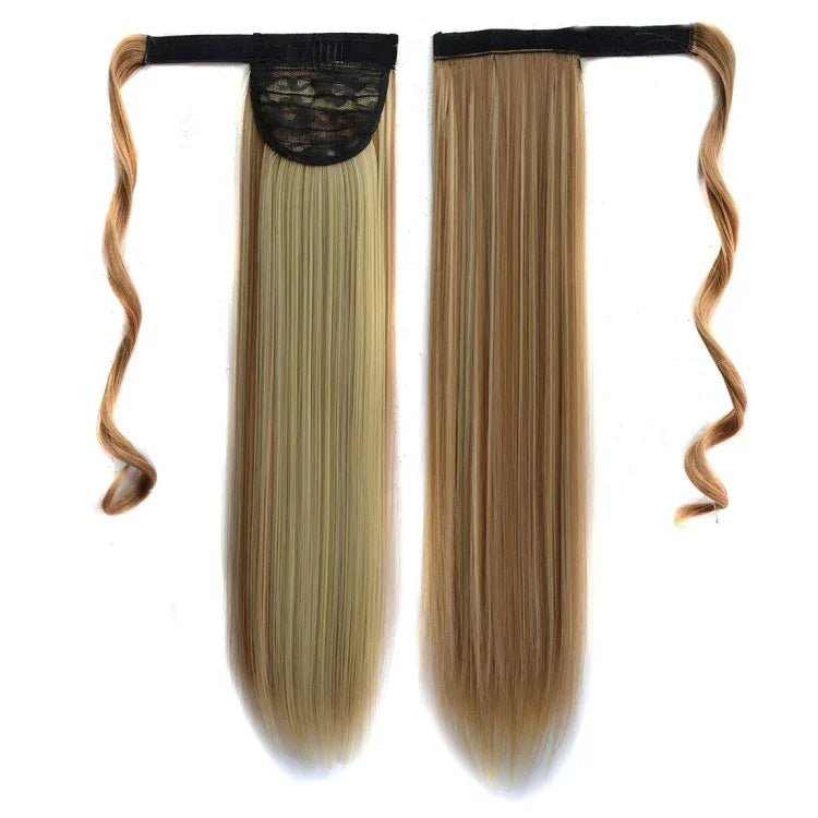 Peruca Estilo Bandagem Invisível Sem Costura 16H613# Cabelo Longo Liso com Rabo de Cavalo, 16H613#