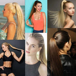 30# Peruca Longa e Lisa Estilo Bandagem Invisível Sem Costura, Rabo de Cavalo, 30#