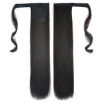 4# Peruca invisível sem costura estilo bandagem Cabelo longo liso Peruca Rabo de cavalo, 4#