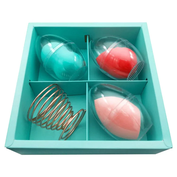Conjunto de Puffs Cosméticos Macios em Esponja em Forma de Gota de Água, 4