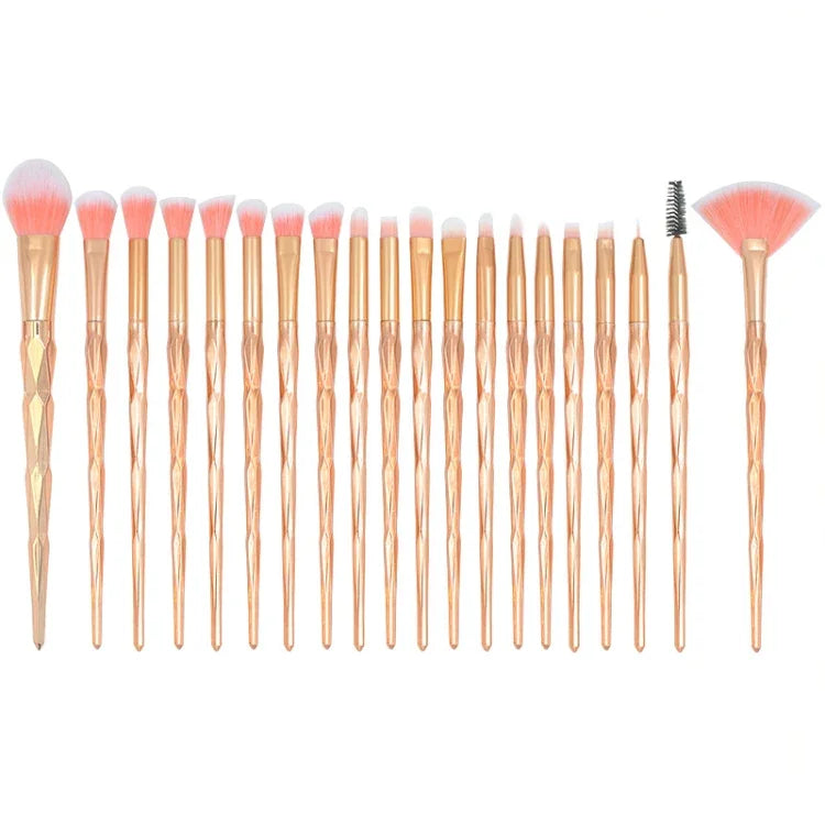 Pincel de Olhos Multifuncional com Cabo Diamante 20 em 1, Cabo Rosa+Azul e Pincel Roxo, HCB9120A, HCB9120B, HCB9120C, HCB9120D, HCB9120E, HCB9120F, HCB9120G