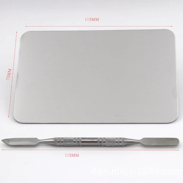 Paleta Quadrada de Aço Inoxidável para Maquilhagem Tamanho S, 115*75mm